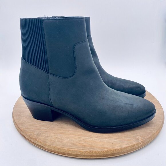 Vionic Shantelle Boots Womens 7.5 Gray Leather Orthotic Ankle Zip Waterproof - Picture 1 of 11
